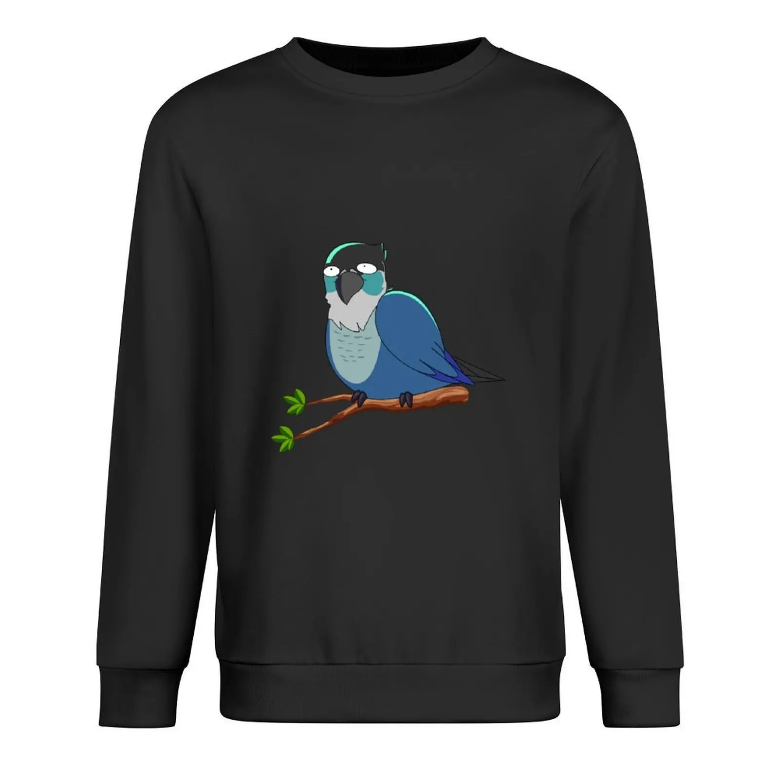 

Jaiden animations cute funny eyes bird on a leaf, parrot watching you funny Pullover fashion men graphic sweatshirts