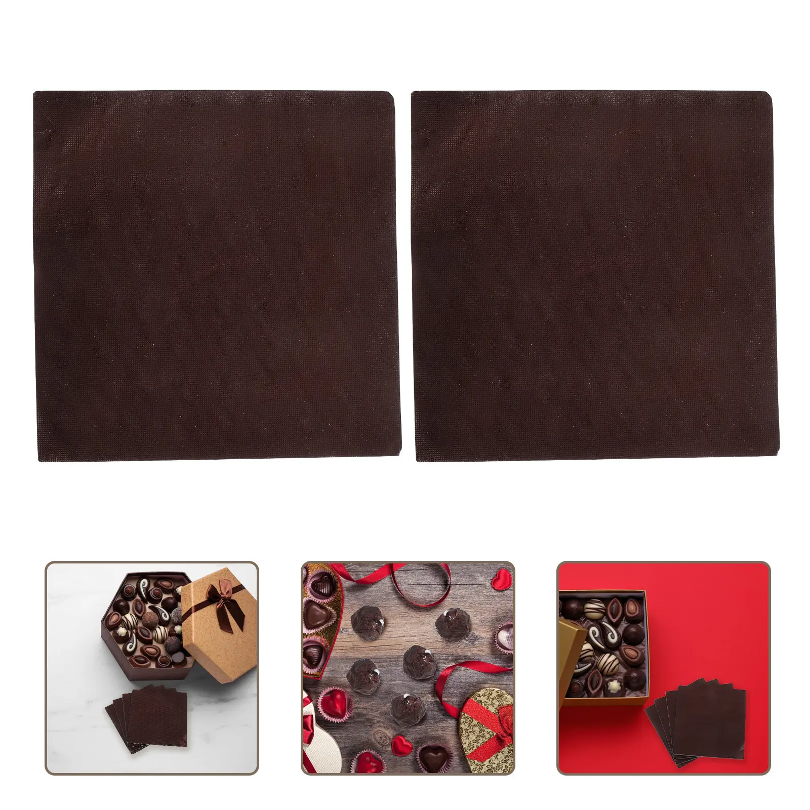 300Pcs Chocolate Brown Aluminum Foil Wrappers 8x8cm for Homemade Sweets Chocolates Truffles Freshness Preservation Decorative