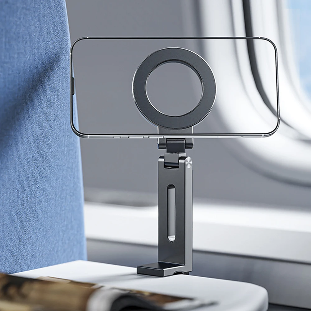 Universal Magnetic Phone Holder Travel Essentials Flexible Rotation Hands-Free Airplane Phone Mount for IPhone15 Pro Max Series