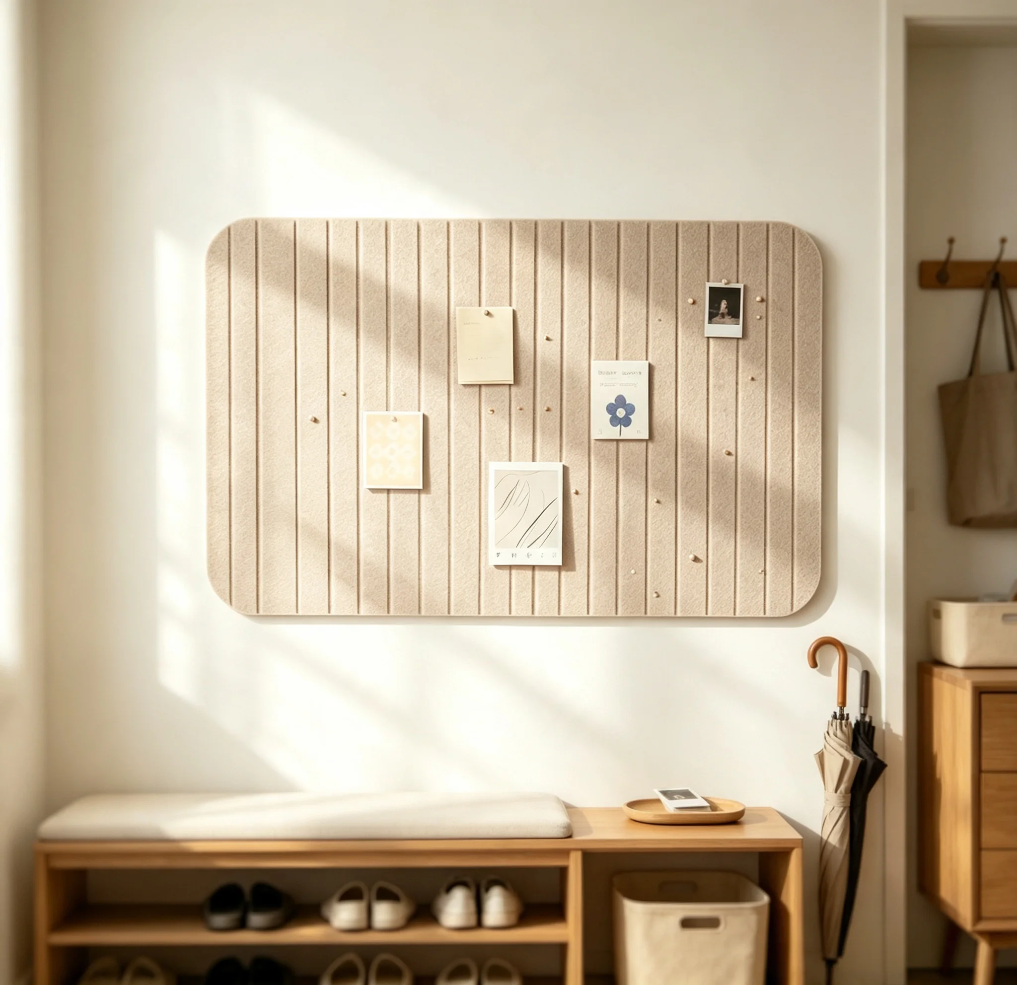 Vertical striped felt board for bedroom, living room, dormitory decoration, suitable for home, school, office decoration, for leaving messages and notes