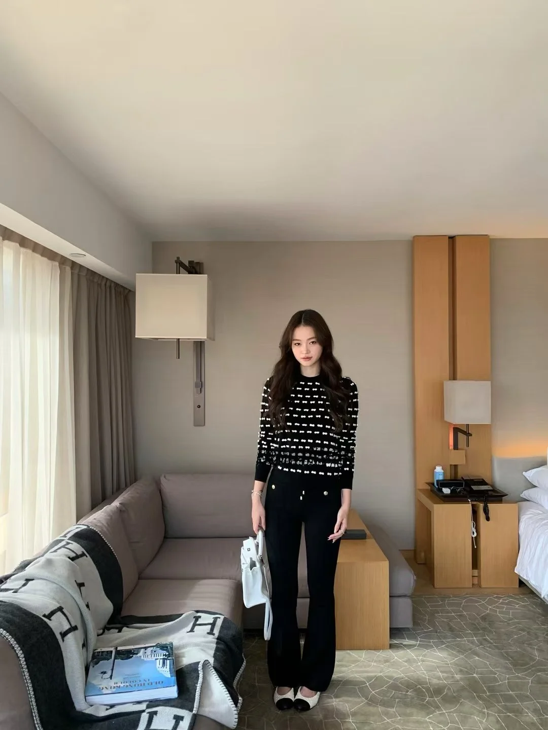 

Женские классические утепленные шерстяные брюки Ele Classic Double Ket Slim Knitted для лыжного спорта, с высокой талией, на молнии, повседневные