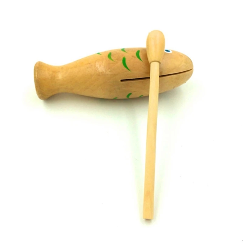 Wooden Temple Block Musical Instrument Sound Fish Play Game Interactional Toy Birthday Gift for Children Kids