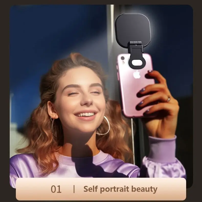 Mini LED Smartphone Selfie Invullicht 3 modi Verstelbare helderheid Portbal Pocket Make-up Invullicht voor TikTok Live