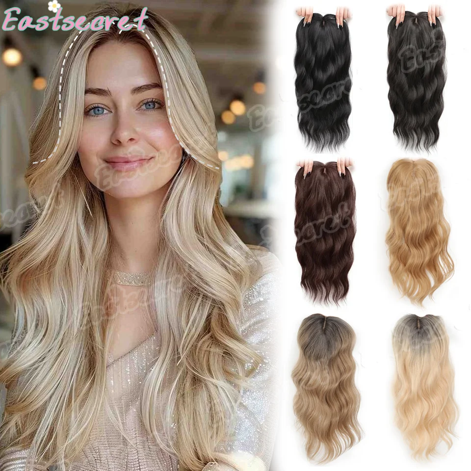 Hair Toppers Hair Pieces Synthetic Long Wavy Curl Replacement Reissue block for Women with Thinning Hair Clip In hair extensions
