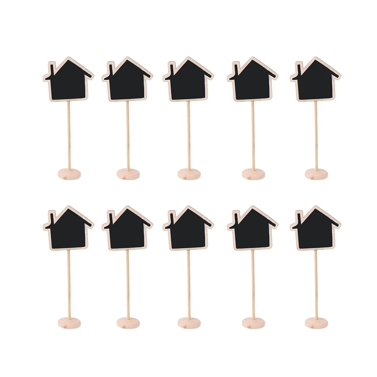 

10Pcs Wooden Mini Blackboard Solid Shape Message Board for Shop Coffee Bar Decoration Blackboard Writing Board