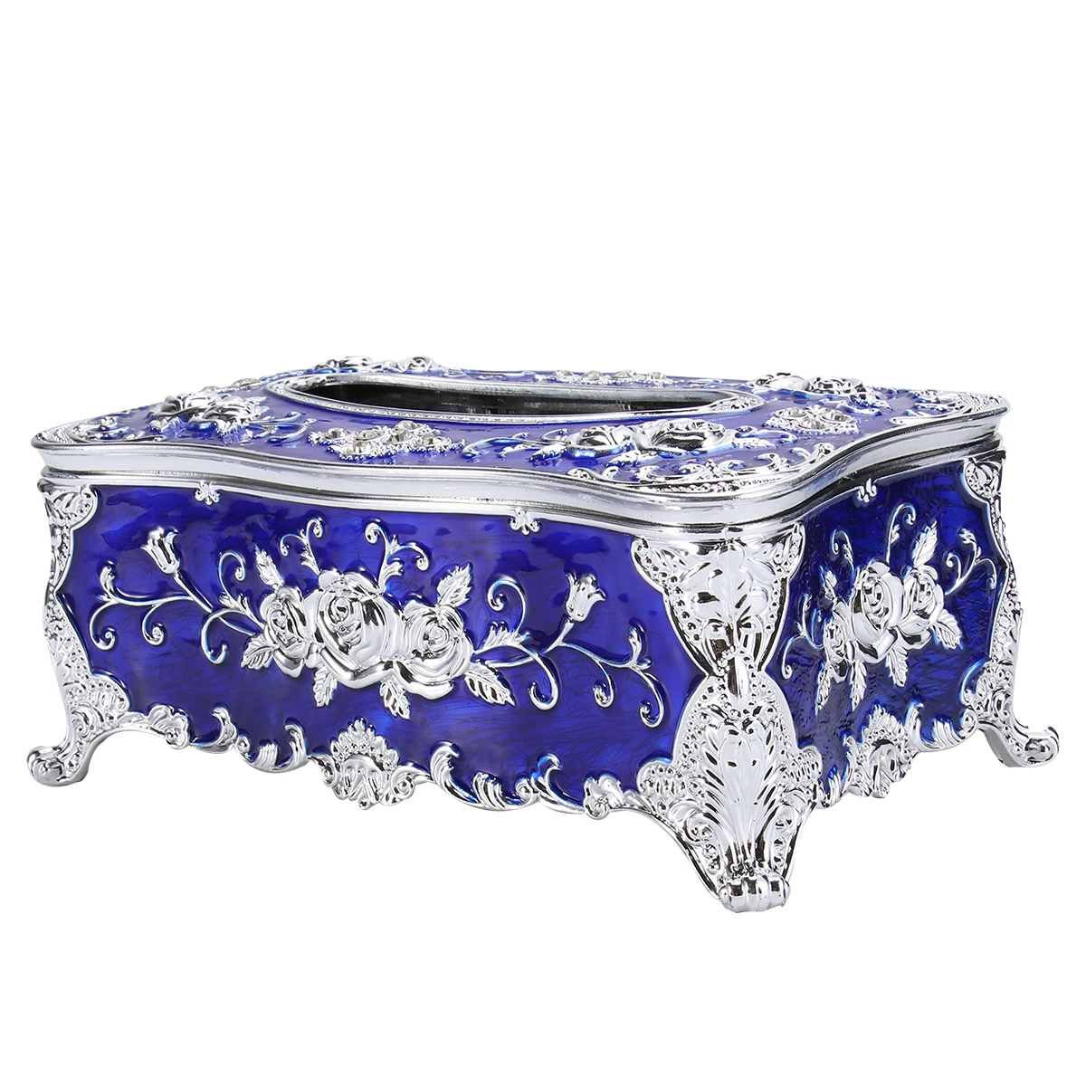 

Luxury Rose Patterned Napkin Holder European Style Tissue Box High-Grade Household Car Home Decorative Container