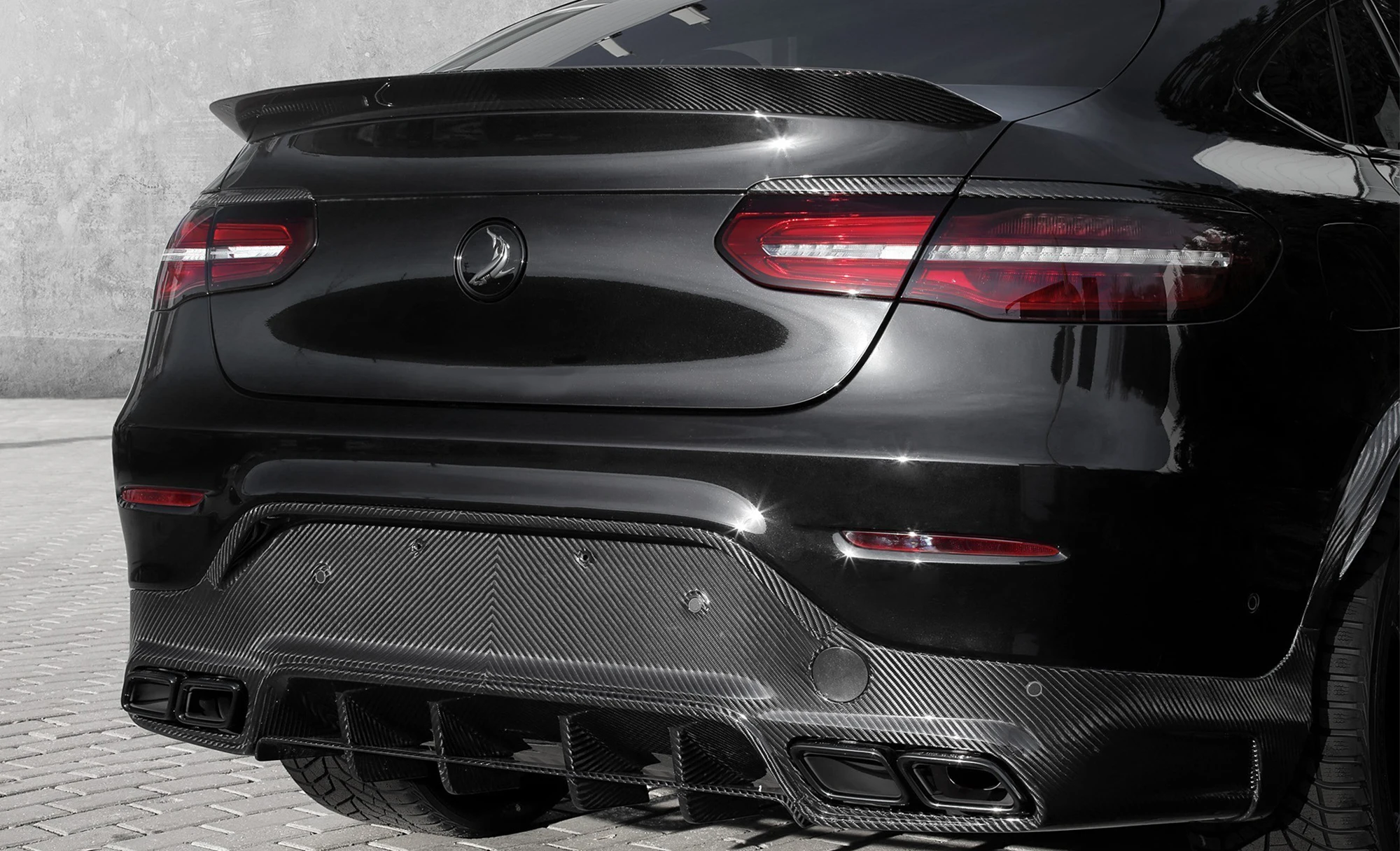 For GLC COUPE 16-21 TOPCAR Style Carbon Fiber Car Bumpers Rear Diffuser 6