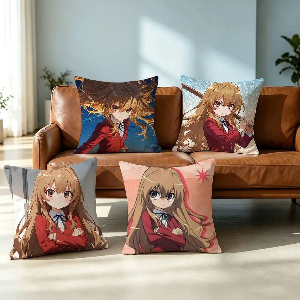 Toradora Taiga Aisaka Anime-E Pillow Case Square Double-Sided Sofa Cushion Cover Bedroom Bedside Pillow Gift