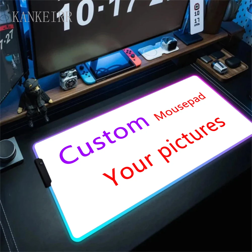 DIY HD Custom Personalized Mouse Pad LED Illumination Large Gaming Mousepad RGB Lighting Laptop Desk Mat Rubber Gamer pad Carpet