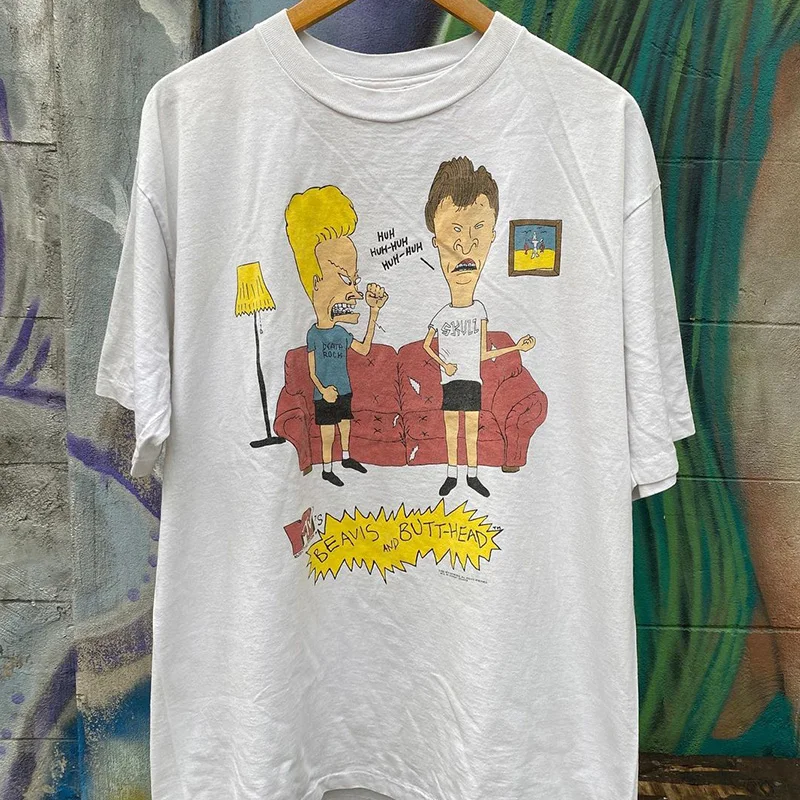 

Trendy Men's and Women's Pure Cotton Street Short-sleeved T-shirts Beavis and Butt-head Anime Merchandise