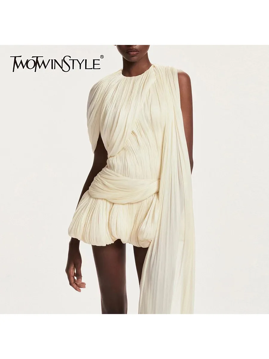 Women's A-Line Solid Mesh Mini Dress O-Neck Spring 2025