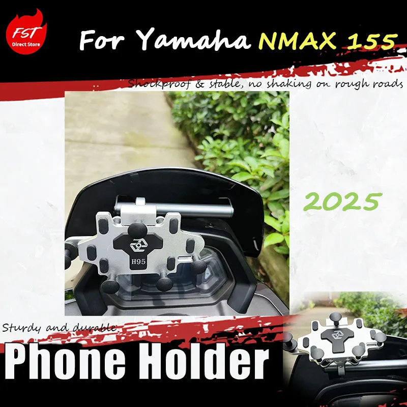 For Yamaha NMAX 155 modified with extended crossbar navigation bracket, vehicle-mounted bracket, and mobile phone bracket
