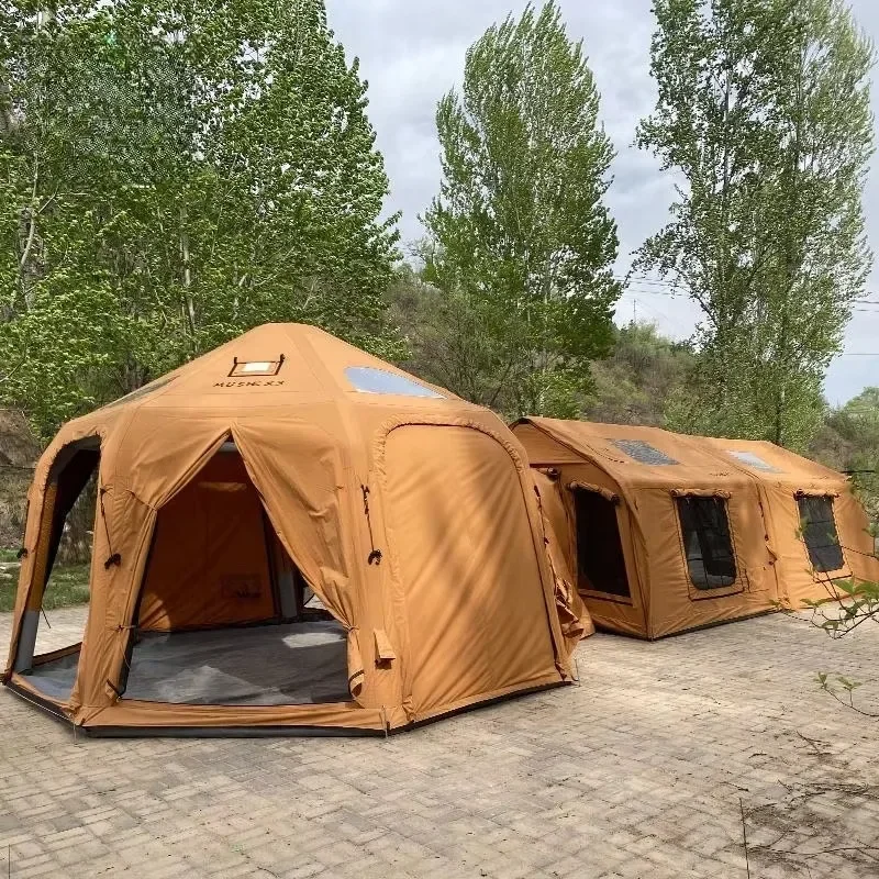 Multi-functional Combination Portable Outdoor Camping Dome Waterproof TC Technology Cotton Air Column Inflatable Tent