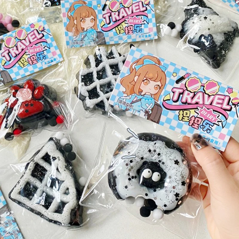 Dark Series Cartoon Cute Cat Paw Soft Pinch Squeeze Toys Creative Simulation Dessert Adult Children Stress Relief Toys Fun Gift