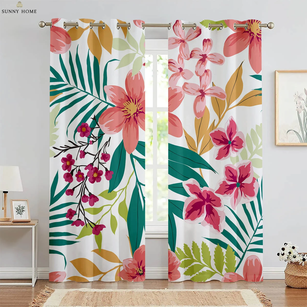 

Floral Print Curtains Pastoral Style Window Decoration Curtains Suitable For Bedroom Living Room Study Curtains Home Decoration