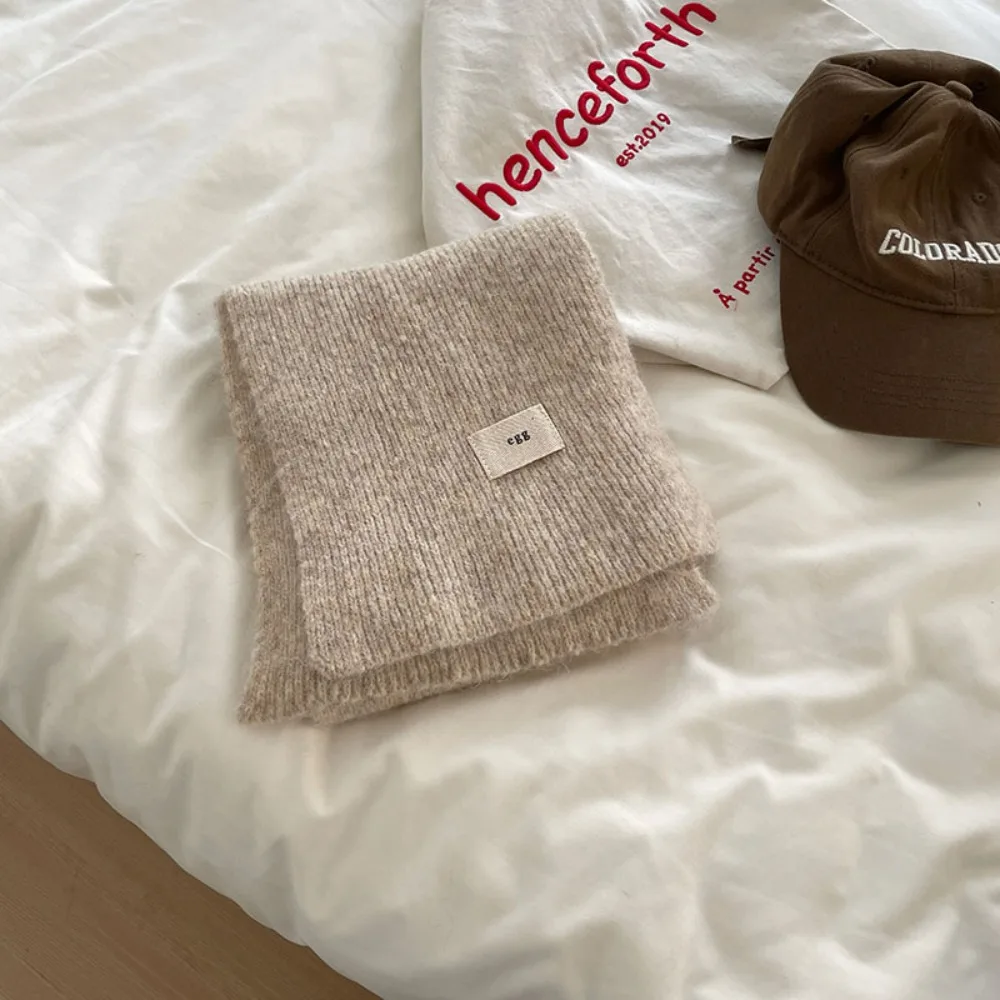 

Холодостойкий однотонный женский шерстяной шарф, утолщенный шерстяной вязаный шарф, мягкая пряжа, теплый шарф, аксессуары для одежды