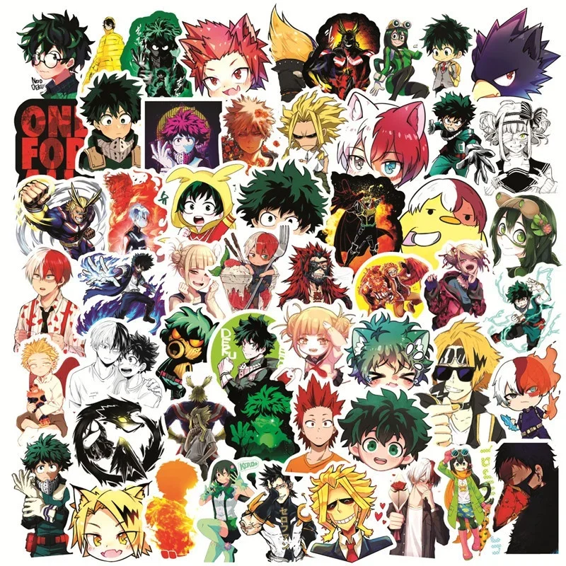 10/50/100 PCS My Hero Academia Anime Stickers Cartoon Characters Animation Waterproof Graffiti Sticker Decals