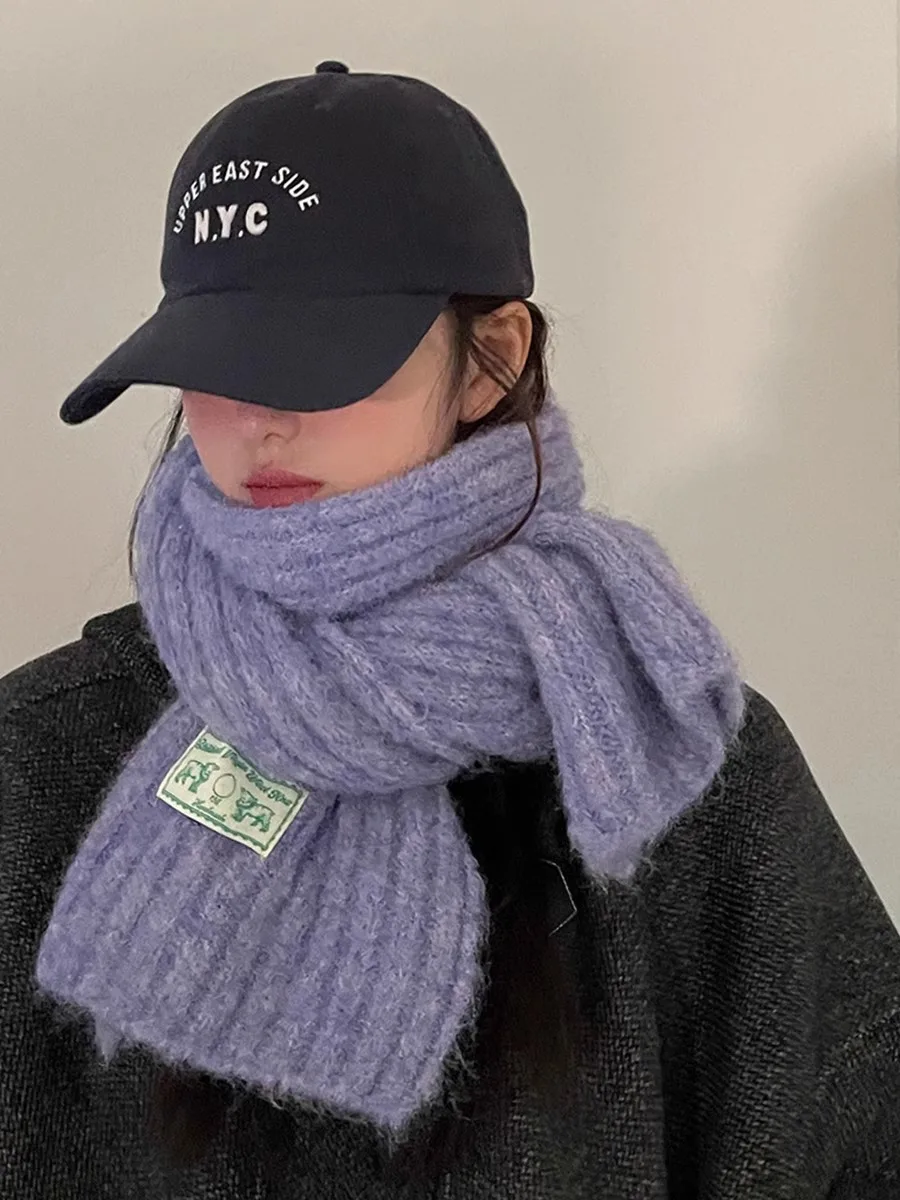 

Модный женский шарф с шерстяной текстурой в корейском стиле, высококачественный, универсальный, на зиму 2025 г.