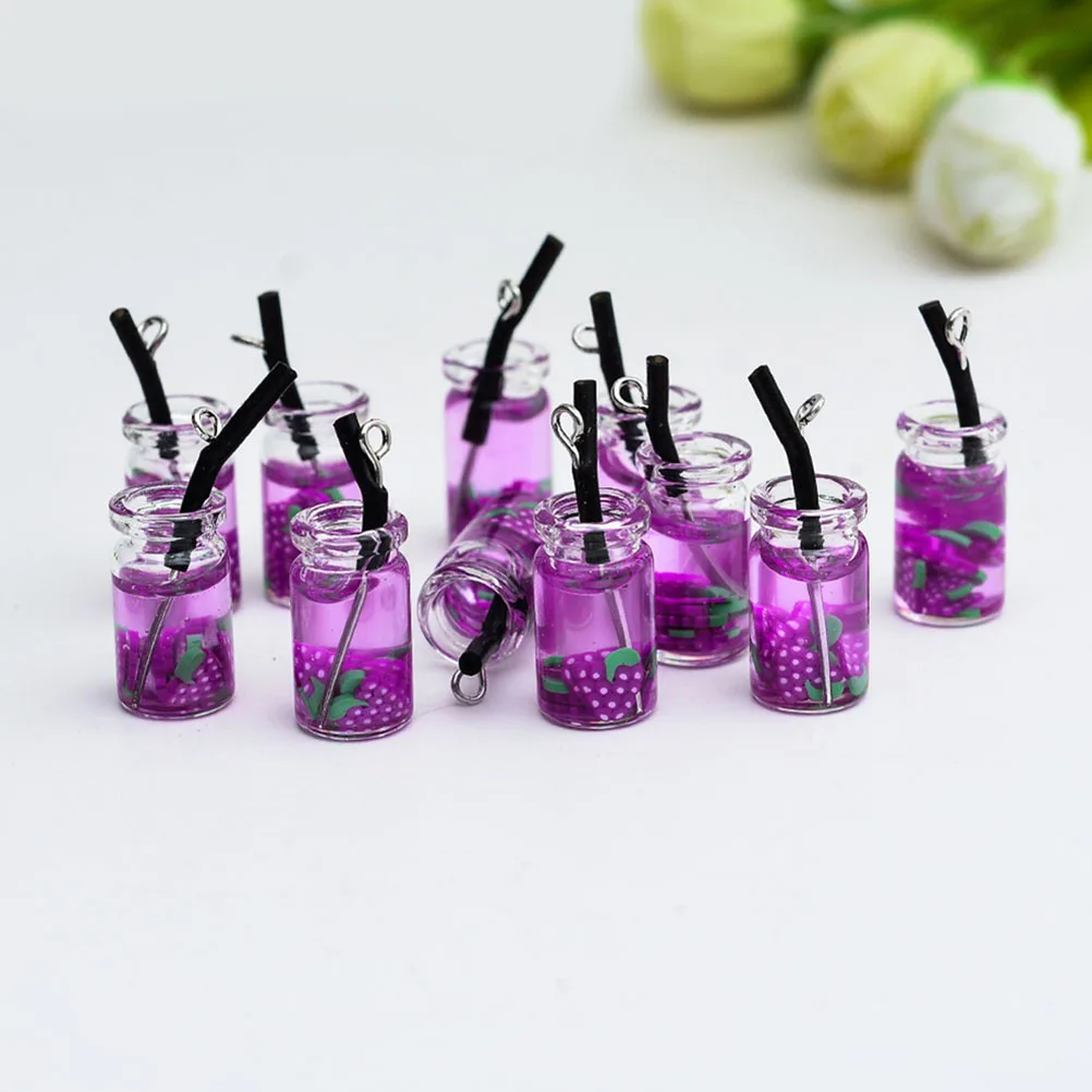 20Pcs Creative Earrings Pendants Mini Fruit Drink Cup Resin DIY Supplies Unique Jewelry Accessories Keychain Adornments