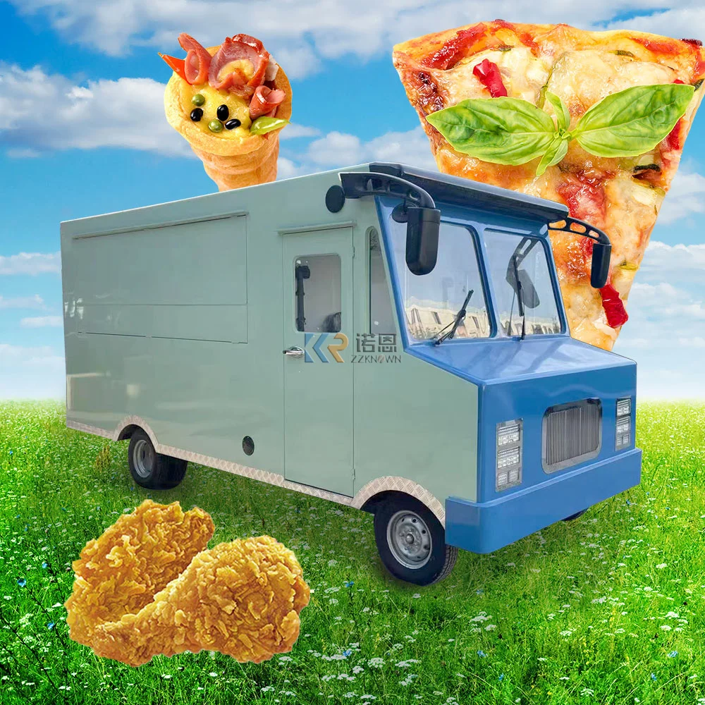 Electric Food Truck Van Mobile Kitchen Equipments Coffee Pizza Kiosk Concession Food Trailer Snack Ice Cream Cart