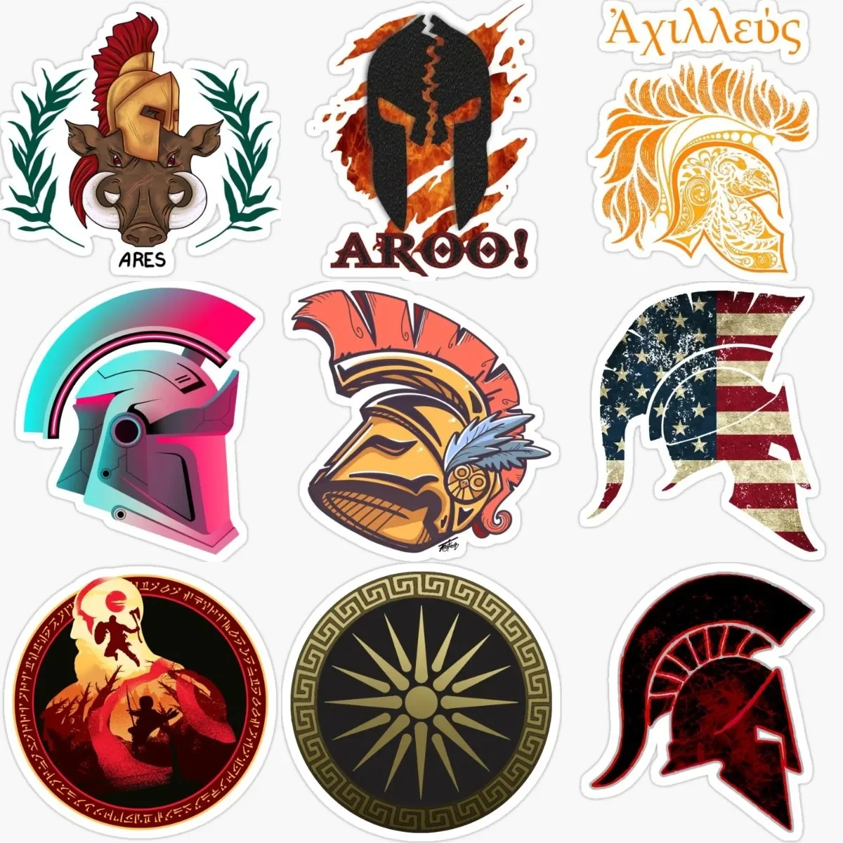 

Spartan Warrior Helmet Creative Stickers Accessories for Decorate Car Wall Room Van Table Fridge Window Bicycle Off-road Bumper