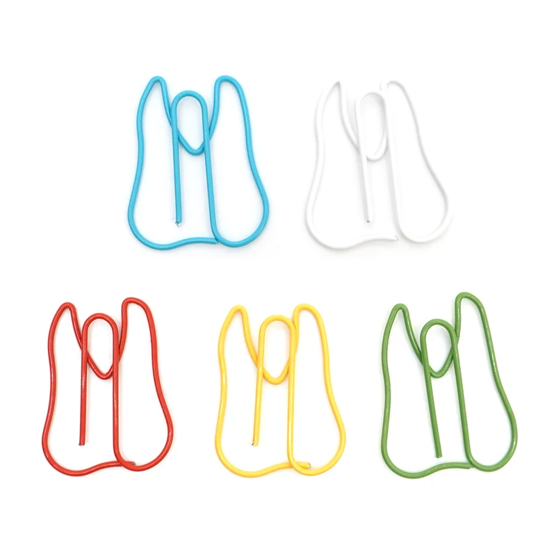 30Pcs Tooth Shape Metal Paper Clips Cute Colorful Paperclip Bookmark Note Memo Ticket Clip Dentist Gift Clinic Office Stationery