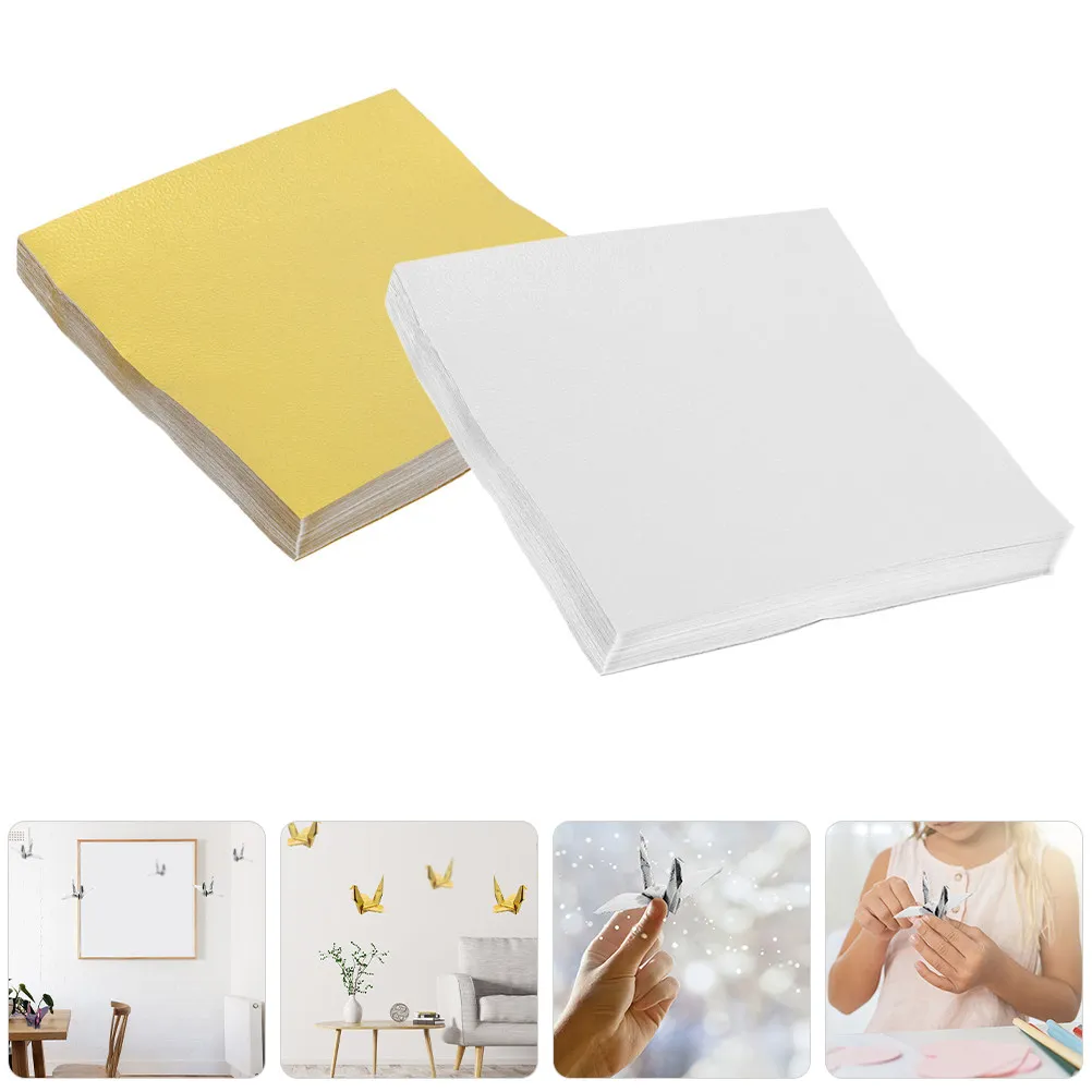 200Sheets Handcrafted Origami Paper Single-Sided Lustrous Pearl Finish Bright Folding Paper Square for DIY Crane Heart Craft