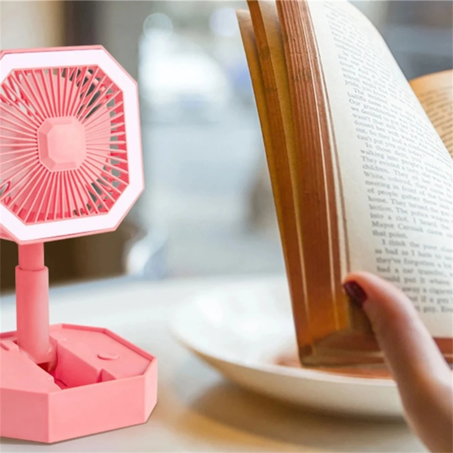 Ideal On-the-Go Cooling Accessory - Convenient Lightweight Portable Rechargeable Mini Folding Fan with Light - Multifunctional 2