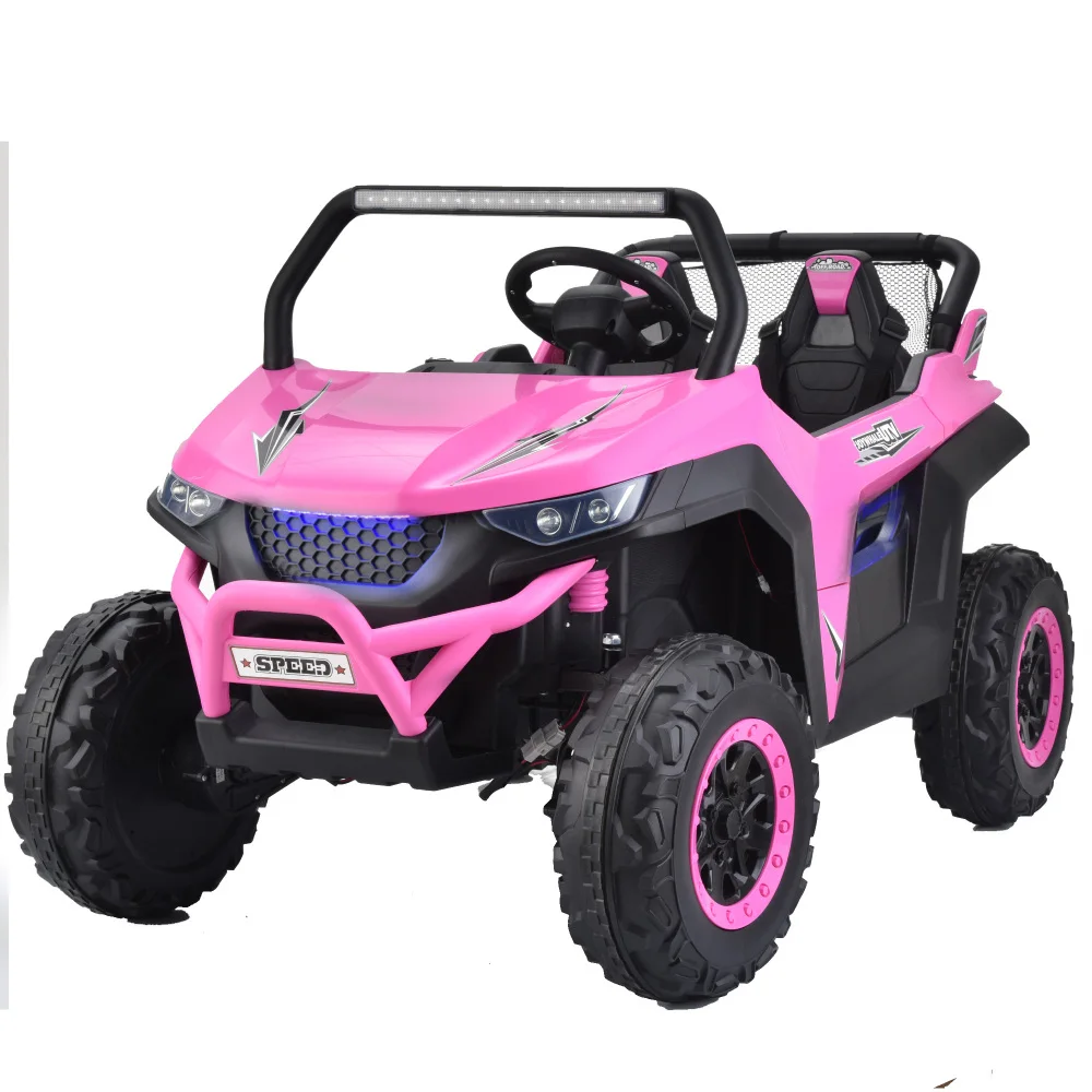 24V 4WD Kids Ride on car, 2 Seater Kids Ride on UTV, Big Battery, Easy-Drag System, w/parents control, Soft Braking