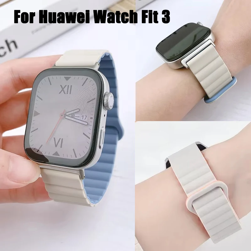 Bracelet à boucle magnétique pour Huawei montre Fit 3 Bracelet en Silicone pour Huawei Fit3 remplacement Bracelet de montre accessoires correa