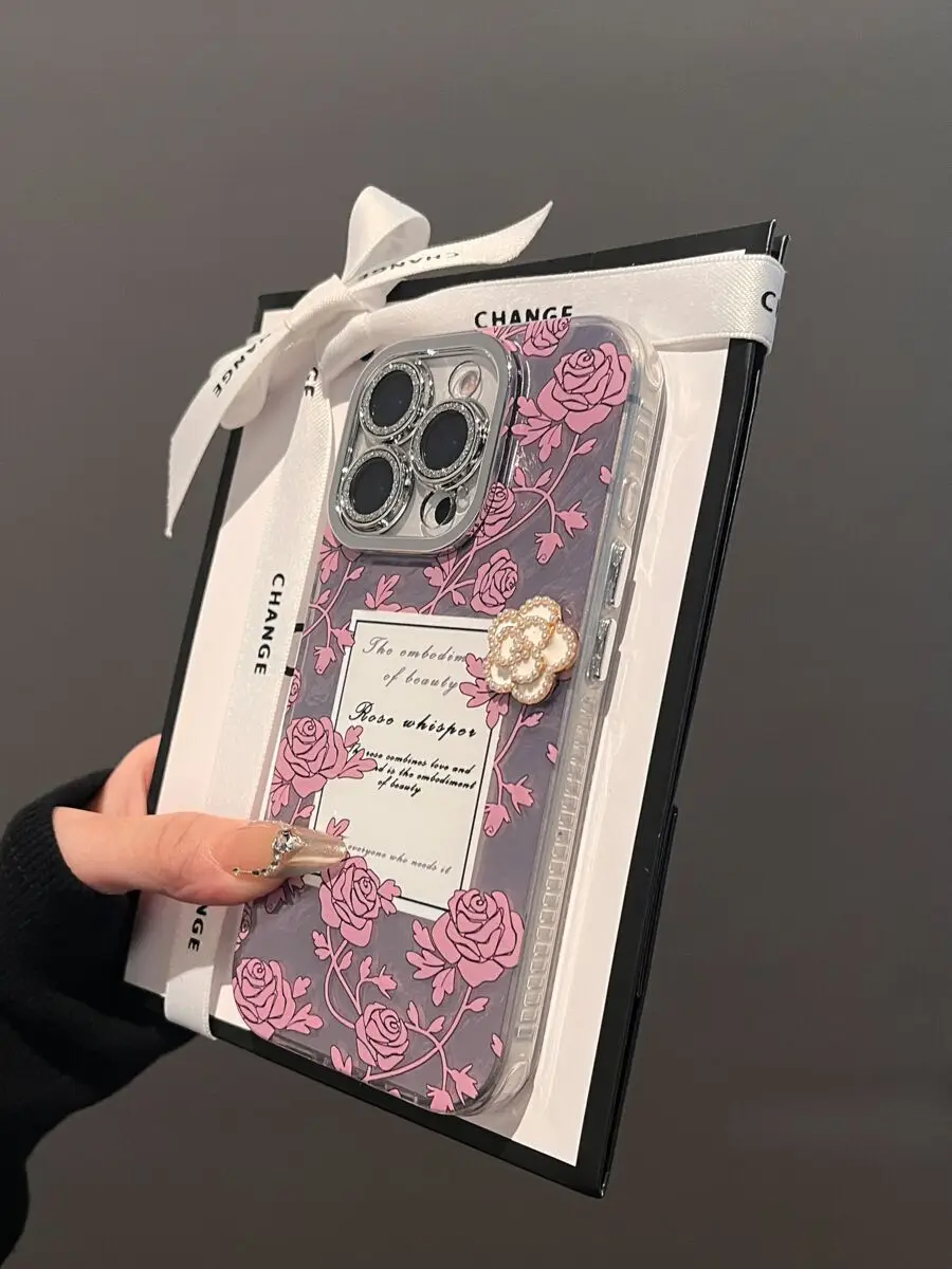 جراب هاتف فاخر بنمط منقوش من الجلد لهاتف أيفون ، غطاء بلون واحد ، حرف ذهبي ، موضة المد والجزر ، أيفون 15 ، أيفون 14 ، أيفون 13 ، أيفون 12 برو ماكس ، ساخن