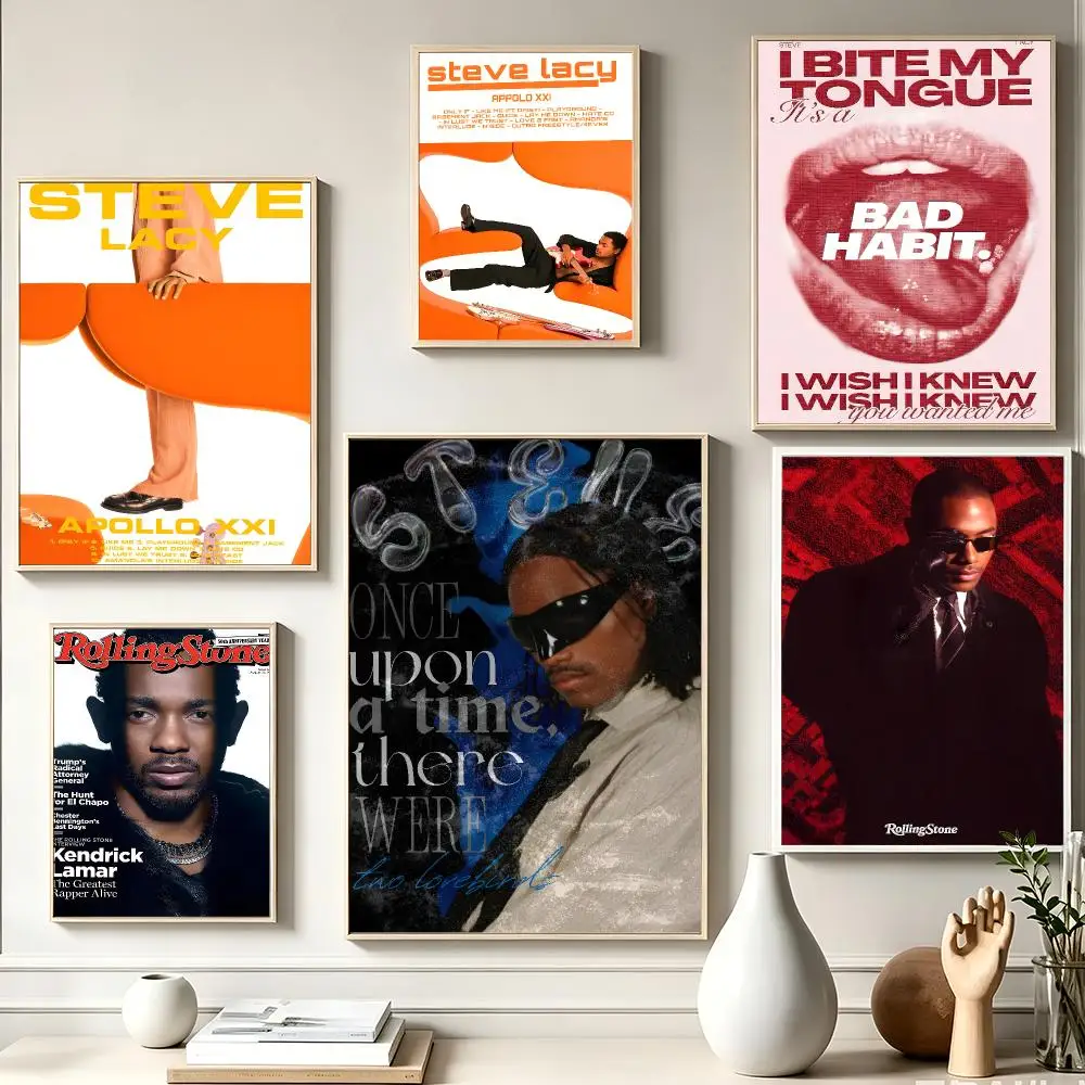 Music RnB Soul Popular S-Steve Lacy Poster High-definition Printed Canvas Painting, Home Wall Decoration, Frameless