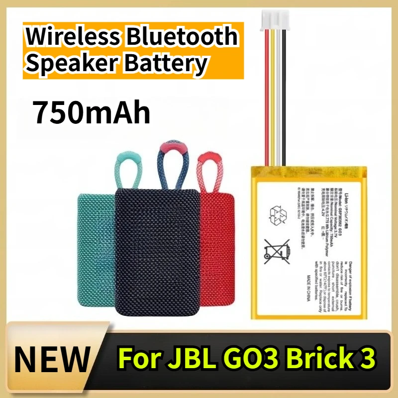 

750mAh Wireless Bluetooth Speaker Battery for JBL GO3 Brick 3