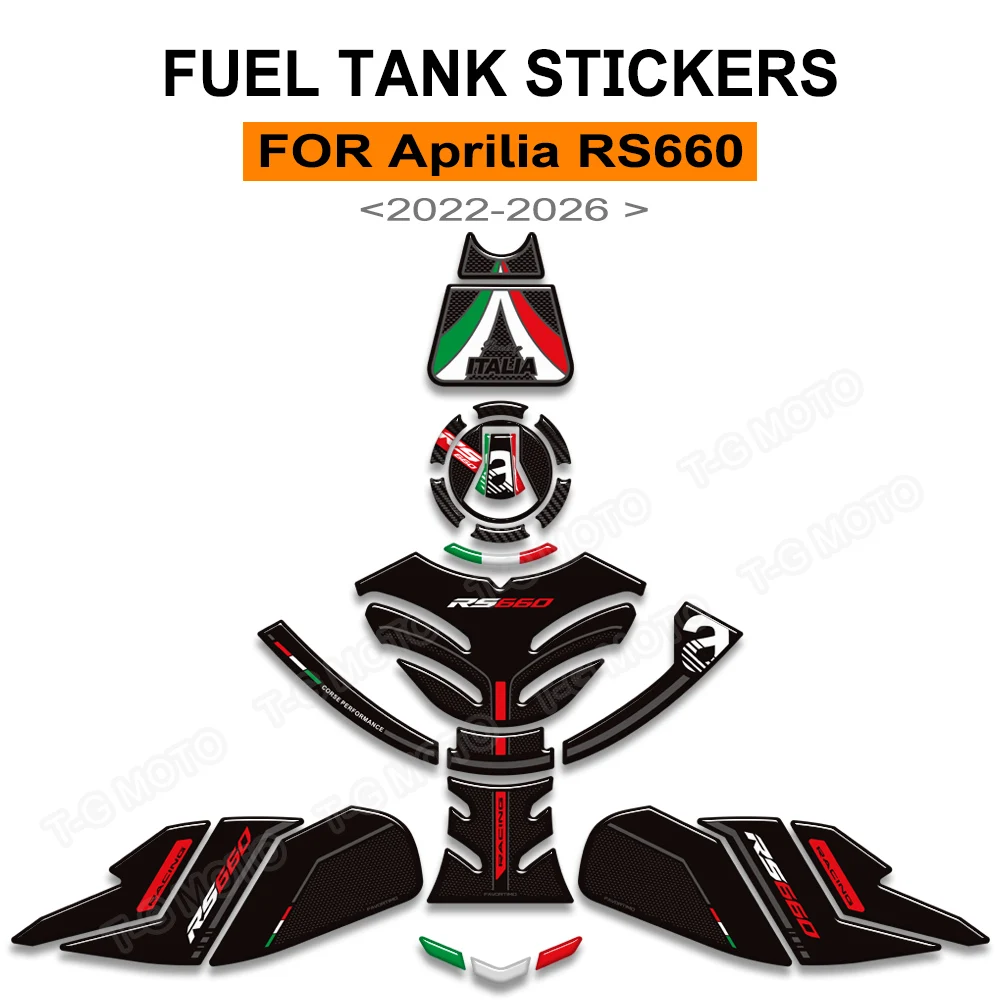 

For Aprilia RS660 RS 660 Motorcycle Protector Tank Pad Grips Kit Knee Fairing Fender 3D Stickers Decals 2022 2023 2024 2025 2026