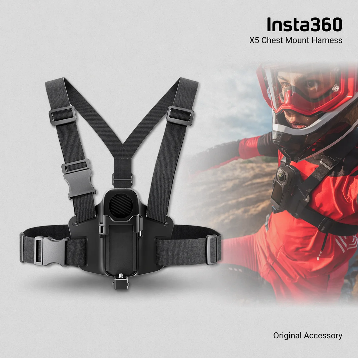 

Крепление на грудь Insta360 X5 для съемки от первого лица, стабильный ремень-фиксатор с противоскользящей накладкой для езды на горных и внедорожных велосипедах