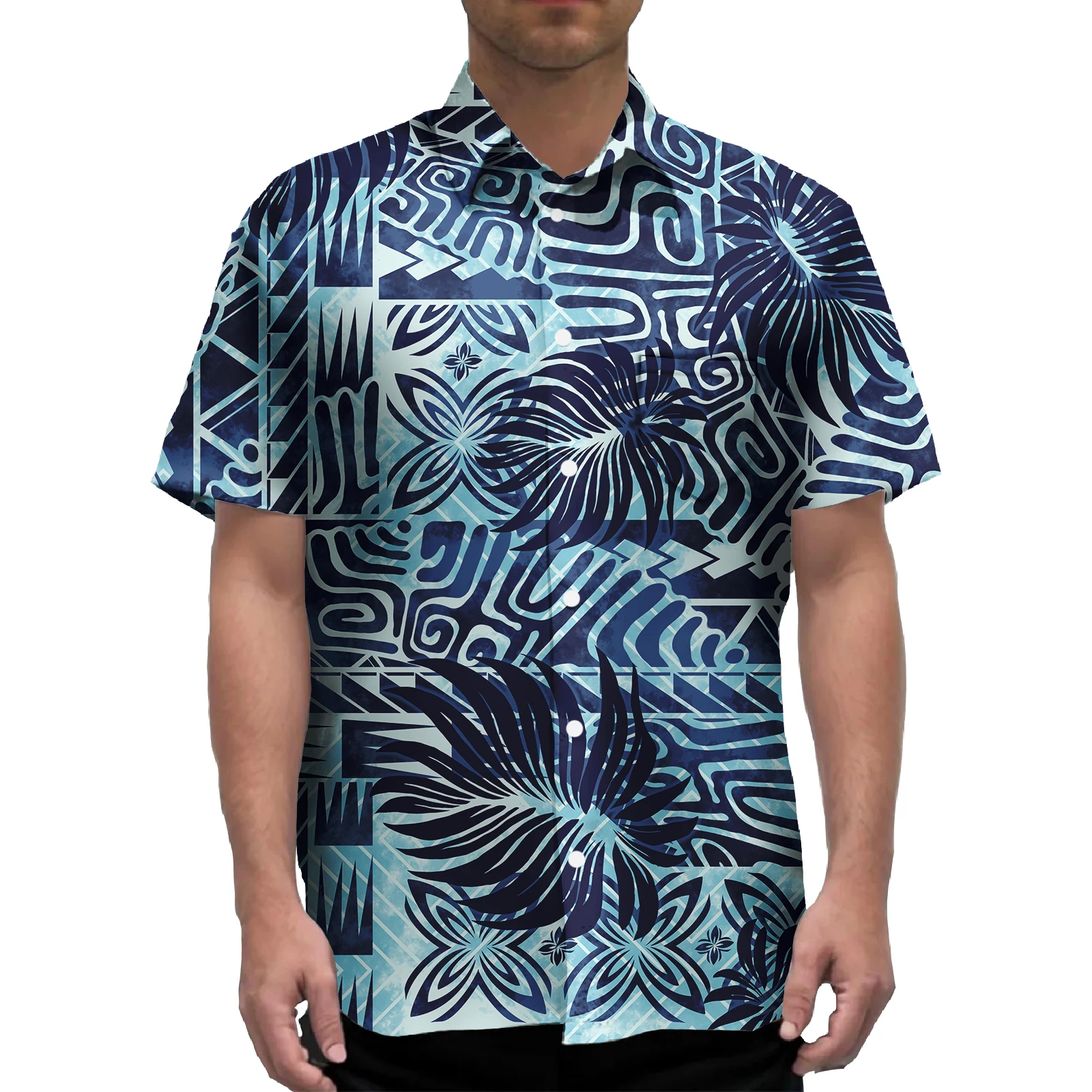 High Quality Hawaiian Shirt Men Summer Short Sleeve Tops Polynesian Samoan Island Design Formal Shirts