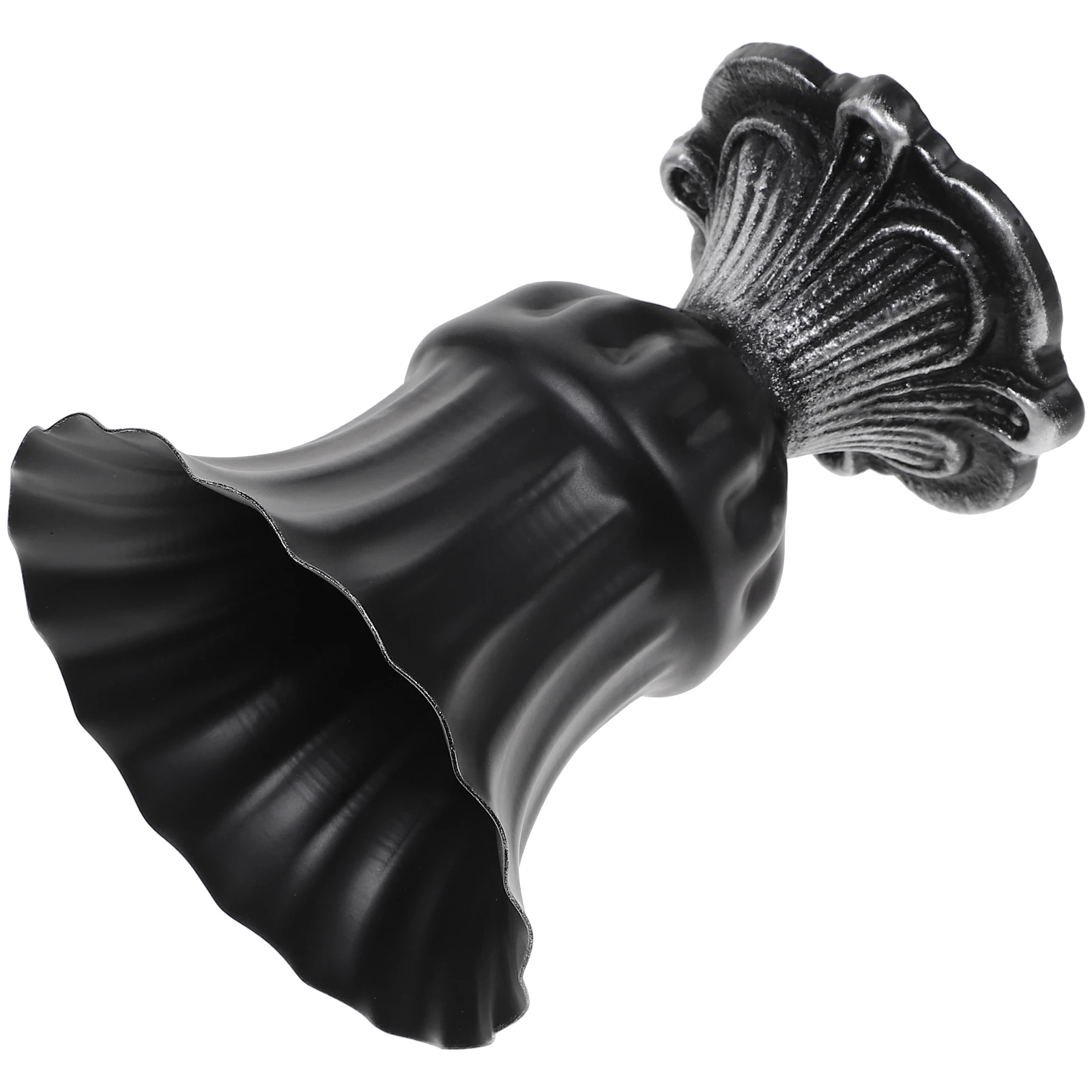 

Iron Flower Pot Metal Vase for Floral Arrangement Smooth Surface Stable Base Black Silver Home Decor Dry Flower Pot Trumpet