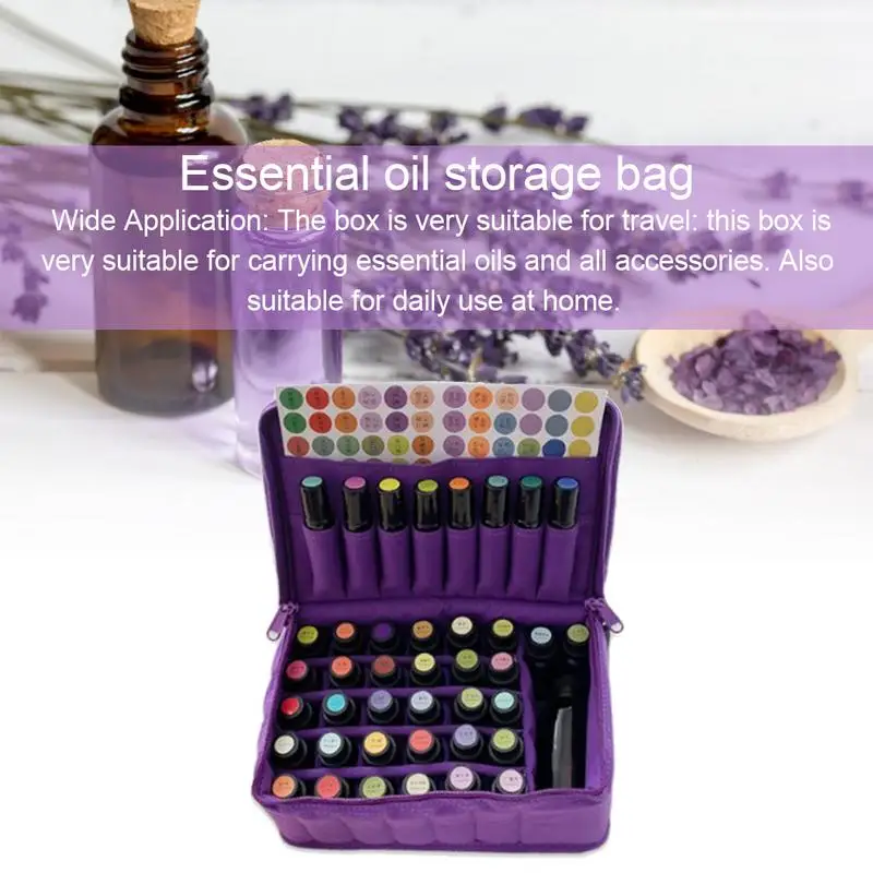 Essential Oil Case 38 Bottles 5ML10ML 15ML Perfume Oil Essential Oil Box Travel Portable Carrying Holder Nail Polish Storage Bag