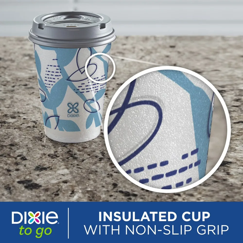 Disposable Paper Cups 12 oz 60 Pack Multi Color To Go Hot Cold Drink Cups for Party Travel Picnic Coffee Tea Takeaway view 5