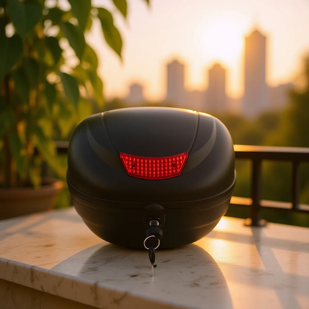 

Durable Motorcycle Trunk Box Waterproof Rear Seat Tail Case for Long Ride Storage Reflective Safety Feature