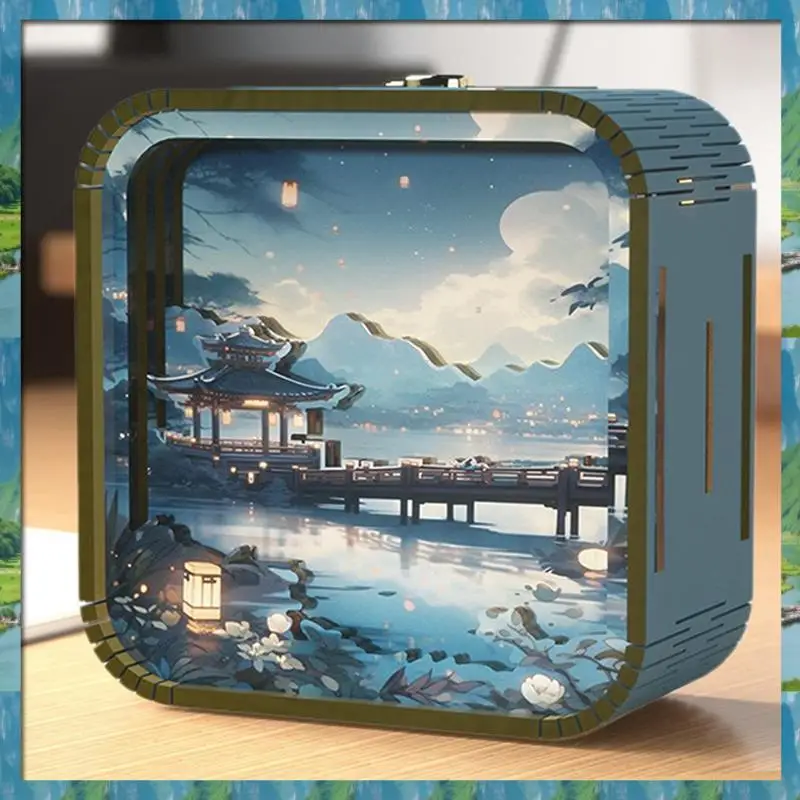 Fast Delivery- Hand Touch Cartoon DIY Wooden Stereo Atmosphere Lights Graduation Season Gifts Nightlight Gifts