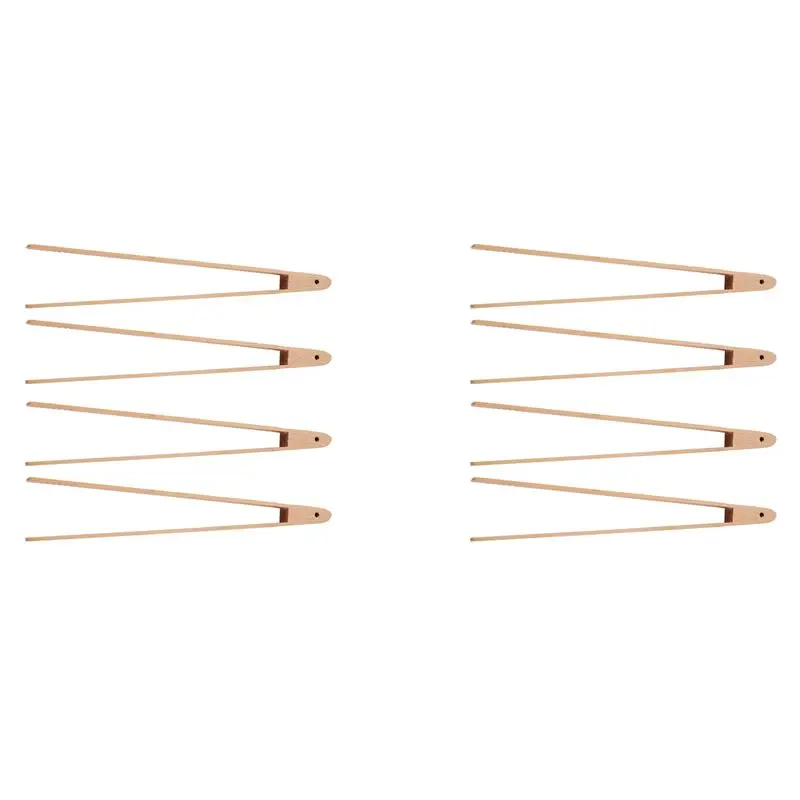 HRBAJ-8 Packs 12 Inch Wood Toaster Tongs Kitchen Tongs For Serving Food, Flipping Meat, Grabbing Toast And More