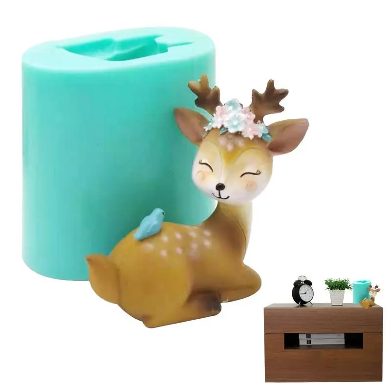 

DIY Deer Silicone Mold Candle Soap Making Mold Cute Animal Fondant Cake Mold Baking Pastry Tools Silicone Deer Shapes For