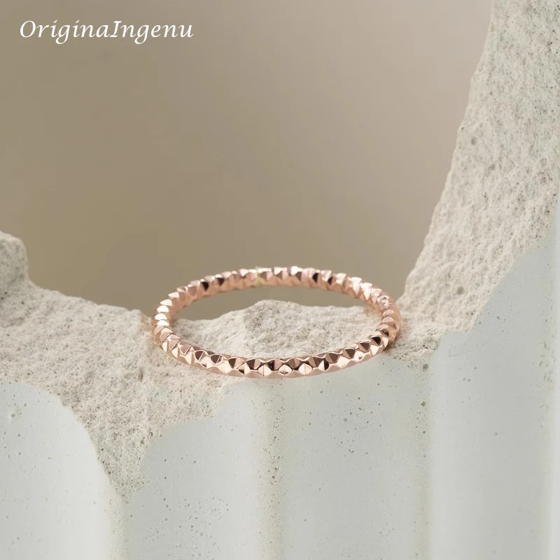 14K Rose Gold Filled Texture Ring Handmade Minimalism Ring Tarnish Resistant Jewelry Hypoallergenic Women Ring