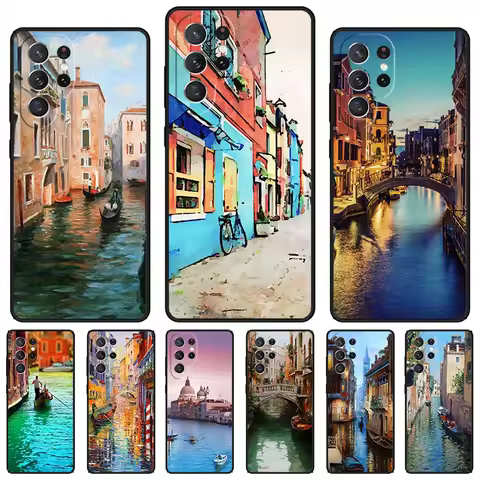 Travel italy Street Venice phone case For Samsung Galaxy S24 S23 S22 Ultra Note 10 20 Plus S8 S9 S10 S20 S21 FE Cover