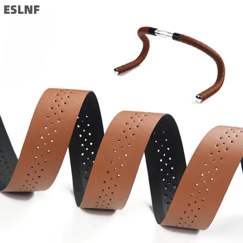 Neuestes Produkt, perforiertes, atmungsaktives Fahrradlenkerband aus Pu-Leder, bequem, leicht, rutschfest, Fahrradlenkerband