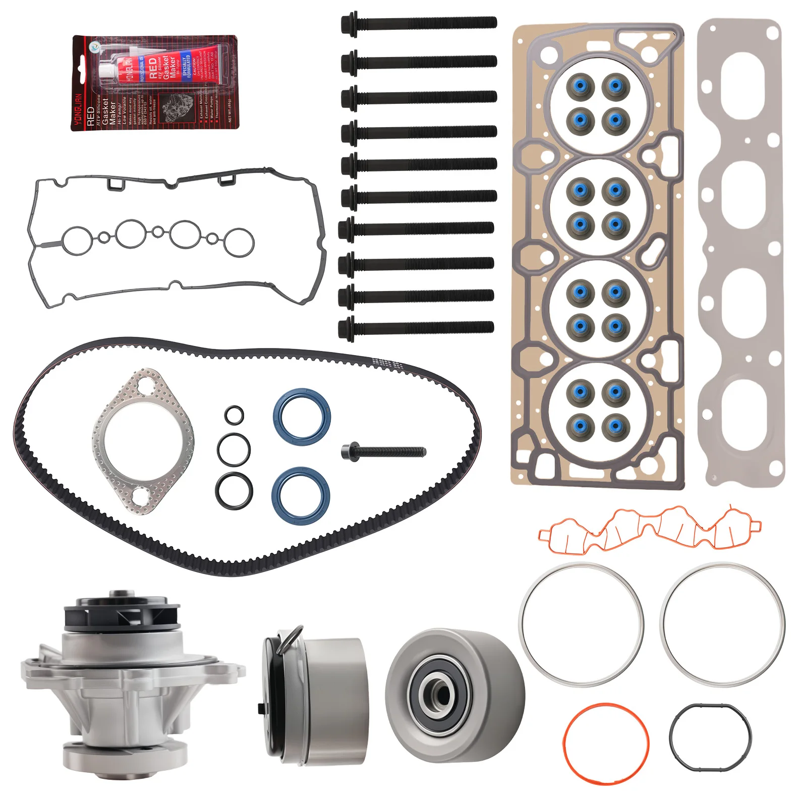 

Комплект ремня ГРМ, водяной помпы и полного набора прокладок для Chevrolet Aveo 1.6L 2009-2011