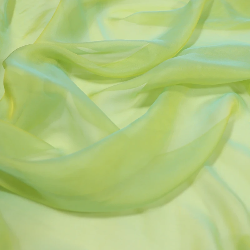 Wide Light Green Silk Chiffon Clothing Fabric