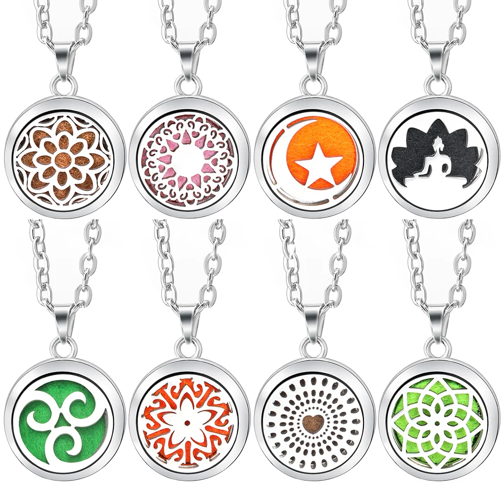 Trendy Heart Shaped Aromatherapy Necklace Stainless Steel Essential Oil Diffuser Perfume Locket For Charm Woman Pendant Jewelry