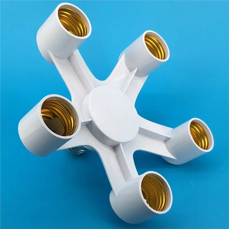 AA49 E27 Base Socket Splitter LED Bulb Lamp Holder 5 In 1 LED Lamp Socket Light Bulb Adapter